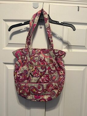 Vera Bradley Quilted Paisley Tote Bag style in Pink Gray